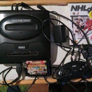 Sega Genesis Console Games 6 Button Controller Model 2 System Bundle